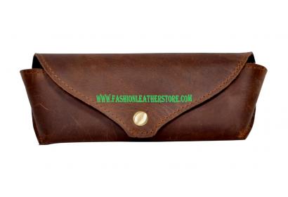 New Genuine Handmade Crazy Horse Leather Sunglasses Leather Case